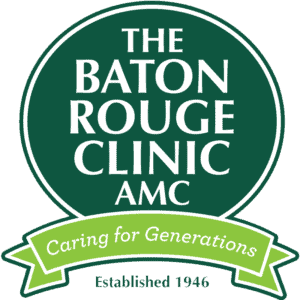 Baton Rouge AMC Clinic Logo, including a green circle and text: 